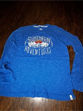5/$25 EUC Boys True Craft Blue "Southern Adventures" Shirt SIZE M